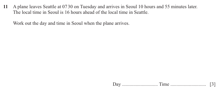 IGCSE Mathematics 0580 May/June 2025 Paper 31 Question 11 – Numbers, The four rules, 3 marks