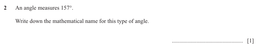 IGCSE Mathematics 0580 May/June 2025 Paper 31 Question 2 – Geometry, Geometrical terms and vocabulary, 1 marks