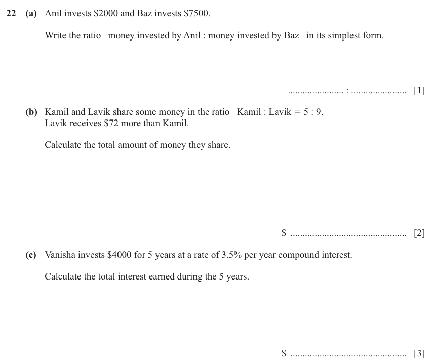 IGCSE 0580 Jun 2025 Paper 31 Question 22 — The four rules (Core, 6 marks)