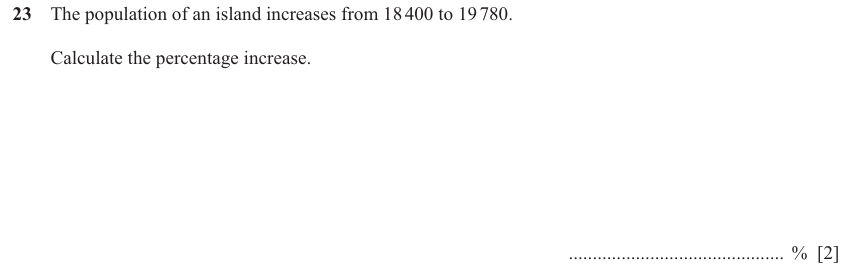 IGCSE Mathematics 0580 May/June 2025 Paper 31 Question 23 – Numbers, Fractions, decimals and percentages, 2 marks