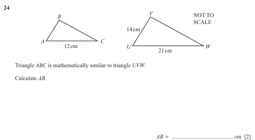 IGCSE 0580 Jun 2025 Paper 31 Question 24 — Vectors (basic) (Core, 2 marks)