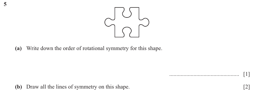 IGCSE 0580 Jun 2025 Paper 31 Question 5 — Symmetry (Core, 3 marks)