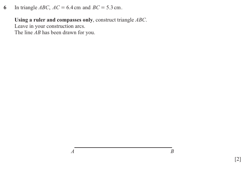 IGCSE Mathematics 0580 May/June 2025 Paper 31 Question 6 – Geometry, Geometrical terms and vocabulary, 2 marks