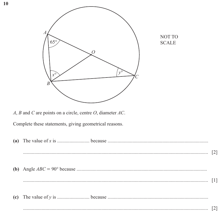 IGCSE 0580 Jun 2025 Paper 32 Question 10 — Angles using geometrical properties (Core, 5 marks)