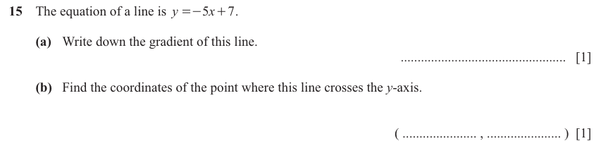 IGCSE Mathematics 0580 May/June 2025 Paper 32 Question 15 – Algebra, Basic algebra, 2 marks