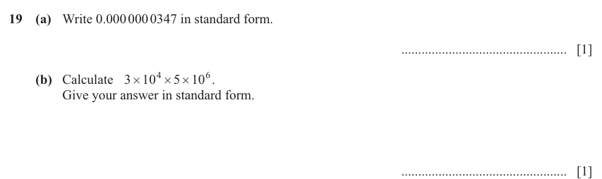 IGCSE 0580 Jun 2025 Paper 32 Question 19 — Indices (Core, 2 marks)
