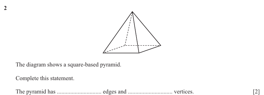 IGCSE Mathematics 0580 May/June 2025 Paper 32 Question 2 – Geometry, Geometrical terms and vocabulary, 2 marks