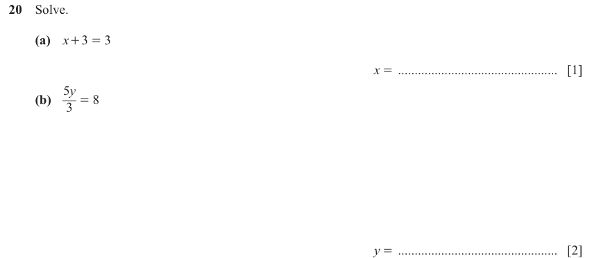 IGCSE Mathematics 0580 May/June 2025 Paper 32 Question 20 – Algebra, Basic algebra, 3 marks