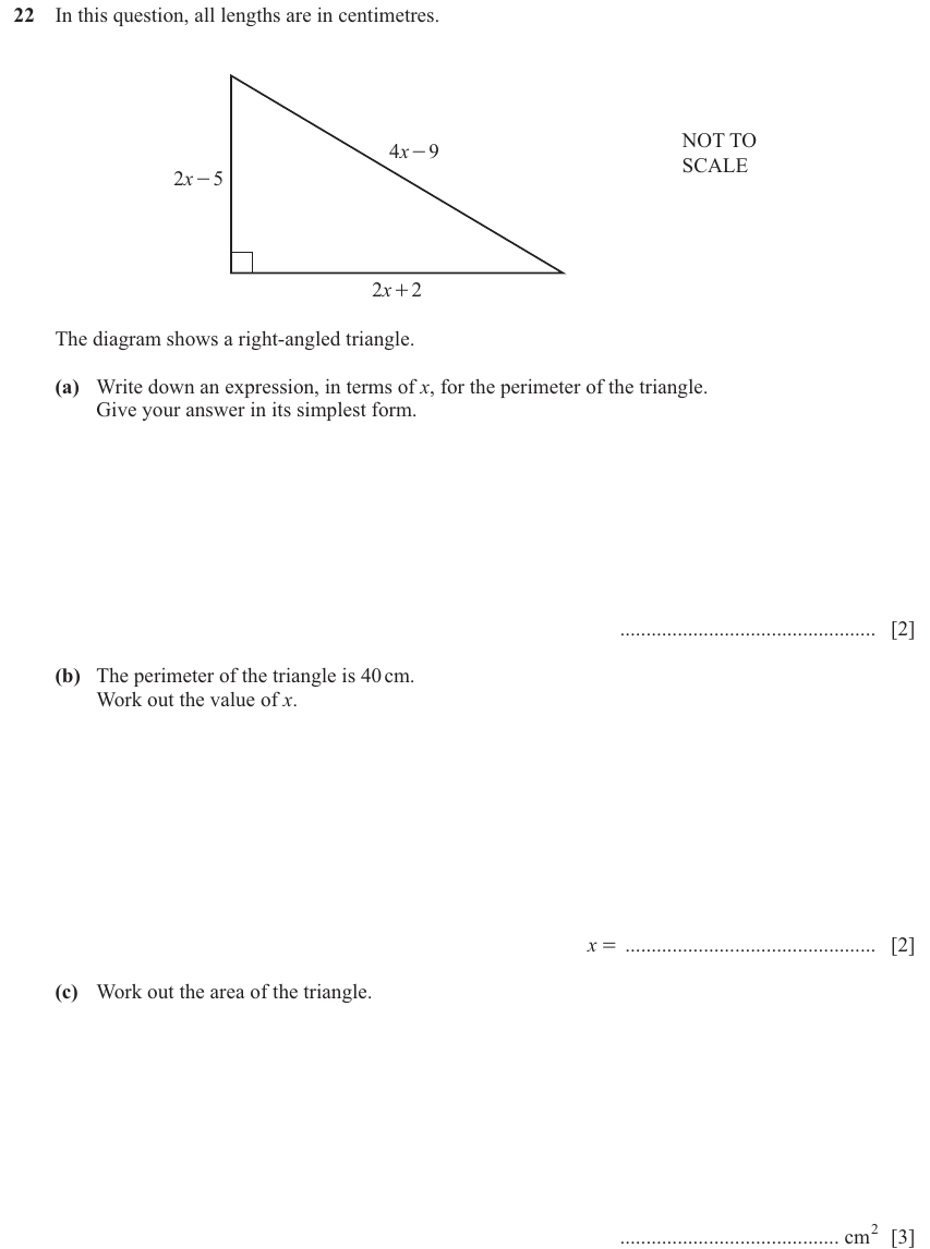 IGCSE 0580 Jun 2025 Paper 32 Question 22 — Right angled triangles (Core, 7 marks)