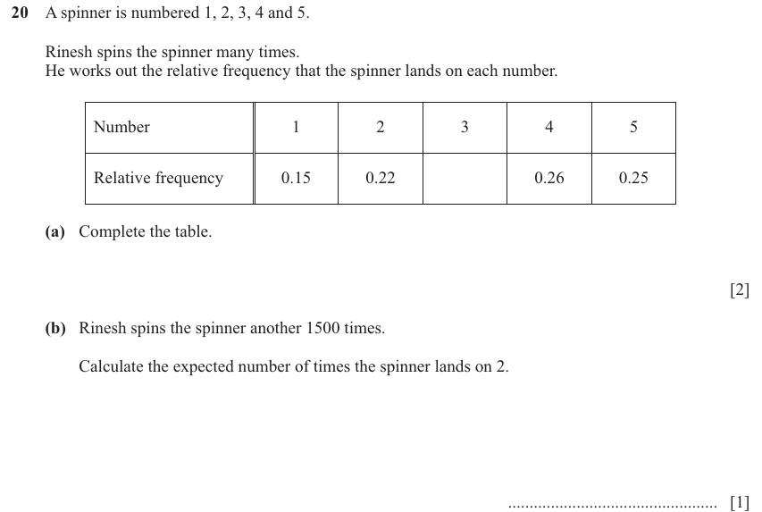 IGCSE Mathematics 0580 May/June 2025 Paper 33 Question 20 – Numbers, The four rules, 3 marks