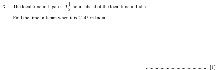 IGCSE Mathematics 0580 May/June 2025 Paper 33 Question 7 – Numbers, The four rules, 1 marks