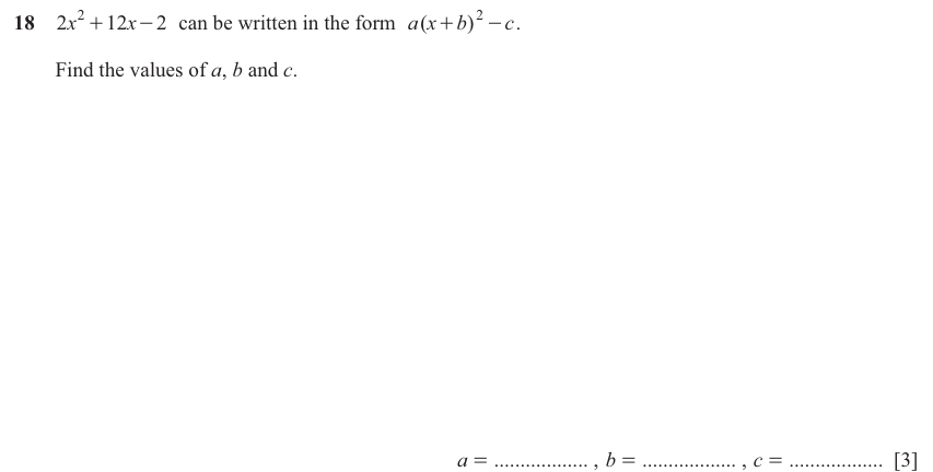 IGCSE Mathematics 0580 May/June 2025 Paper 41 Question 18 – Numbers, The four rules, 3 marks