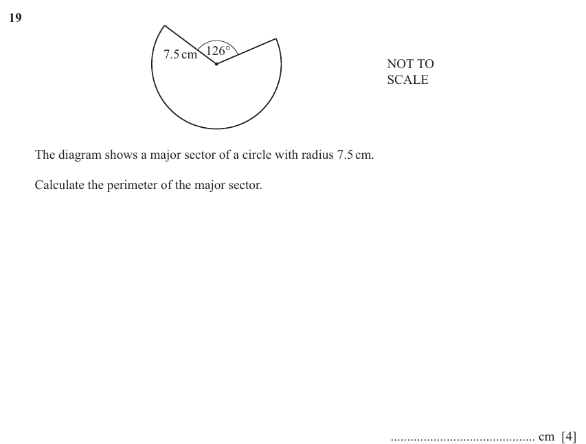 IGCSE Mathematics 0580 May/June 2025 Paper 41 Question 19 – Mensuration, Perimeter, Area and Volume, 4 marks