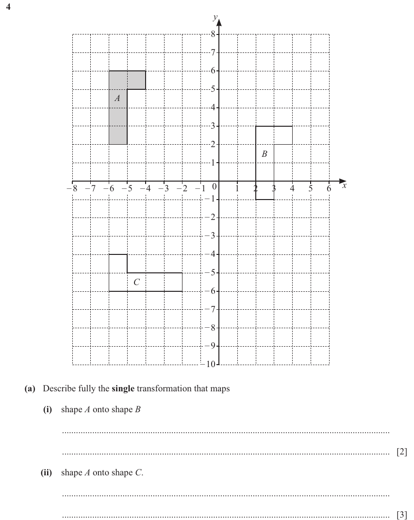 IGCSE 0580 Jun 2025 Paper 41 Question 4 — Transformations (Extended, 7 marks)