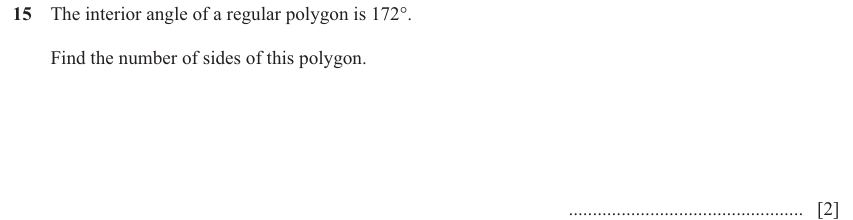 IGCSE Mathematics 0580 May/June 2025 Paper 42 Question 15 – Geometry, Geometrical terms and vocabulary, 2 marks