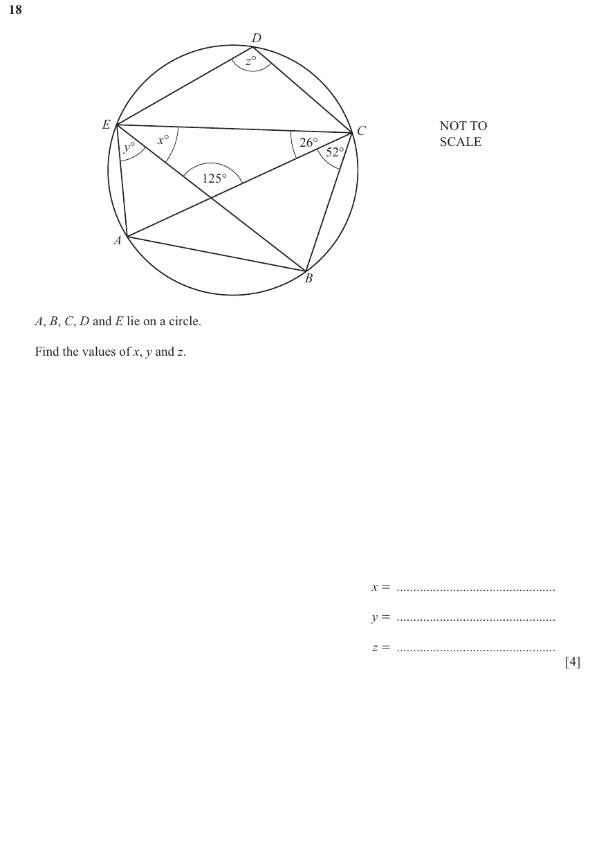 IGCSE Mathematics 0580 May/June 2025 Paper 42 Question 18 – Geometry, Geometrical terms and vocabulary, 4 marks