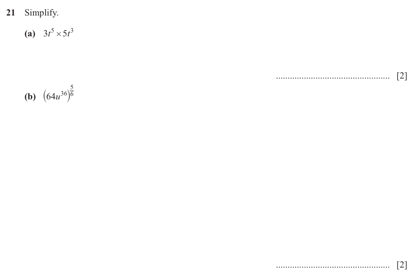 IGCSE Mathematics 0580 May/June 2025 Paper 42 Question 21 – Algebra, Basic algebra, 4 marks