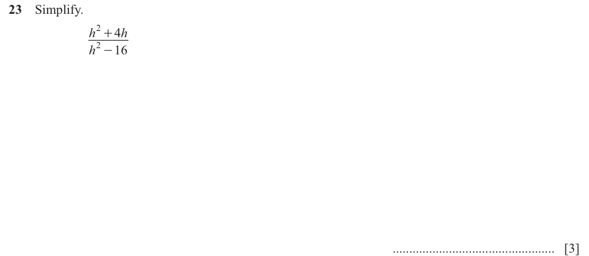 IGCSE Mathematics 0580 May/June 2025 Paper 42 Question 23 – Algebra, Basic algebra, 3 marks