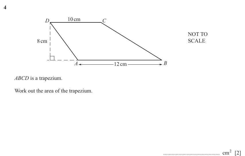 IGCSE Mathematics 0580 May/June 2025 Paper 42 Question 4 – Mensuration, Perimeter, Area and Volume, 2 marks