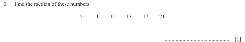 IGCSE 0580 Jun 2025 Paper 43 Question 1 — Averages (discrete data) (Extended, 1 marks)