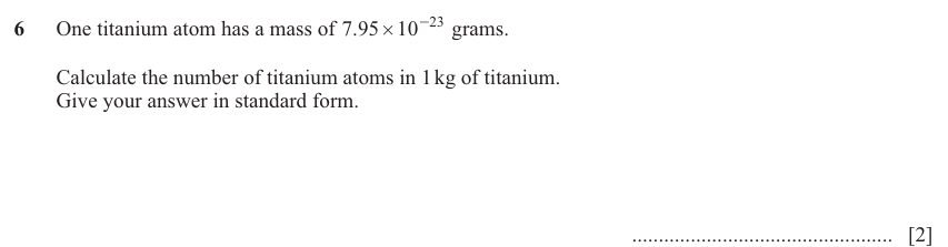 IGCSE 0580 Jun 2025 Paper 43 Question 6 — Indices (Extended, 2 marks)