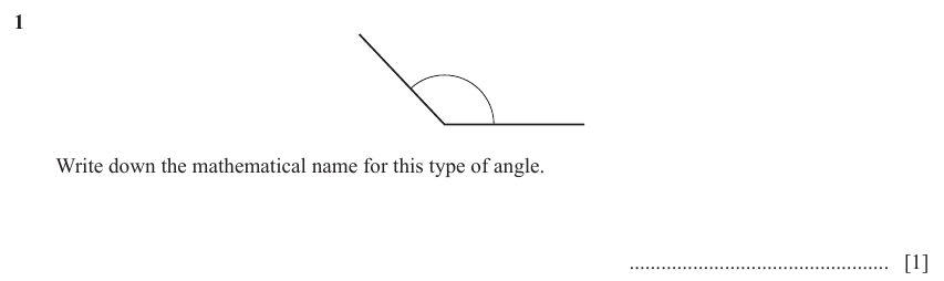 IGCSE Mathematics 0580 Oct/Nov 2023 Paper 11 Question 1 – Geometry, Geometrical terms and vocabulary, 1 marks