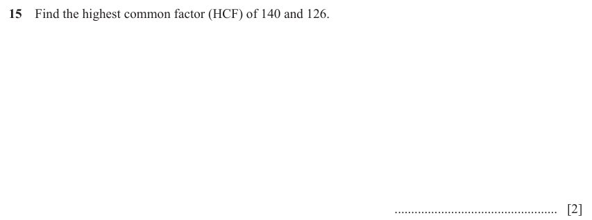 IGCSE Mathematics 0580 Oct/Nov 2023 Paper 11 Question 15 – Numbers, The four rules, 2 marks