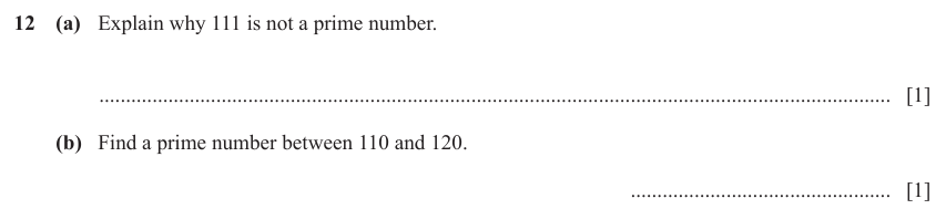 IGCSE Mathematics 0580 Oct/Nov 2023 Paper 12 Question 12 – Numbers, The four rules, 2 marks