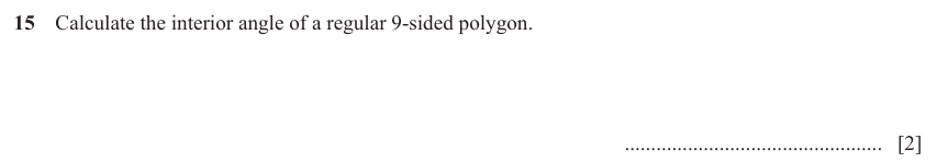 IGCSE Mathematics 0580 Oct/Nov 2023 Paper 12 Question 15 – Geometry, Geometrical terms and vocabulary, 2 marks