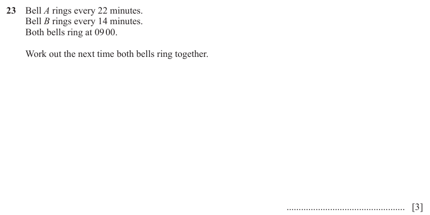 IGCSE Mathematics 0580 Oct/Nov 2023 Paper 12 Question 23 – Numbers, The four rules, 3 marks