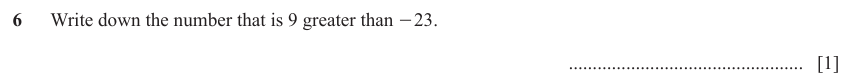 IGCSE Mathematics 0580 Oct/Nov 2023 Paper 12 Question 6 – Numbers, The four rules, 1 marks