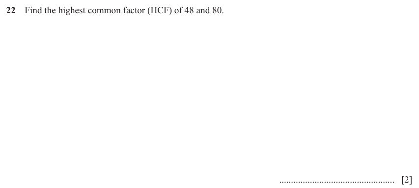 IGCSE Mathematics 0580 Oct/Nov 2023 Paper 13 Question 22 – Numbers, The four rules, 2 marks