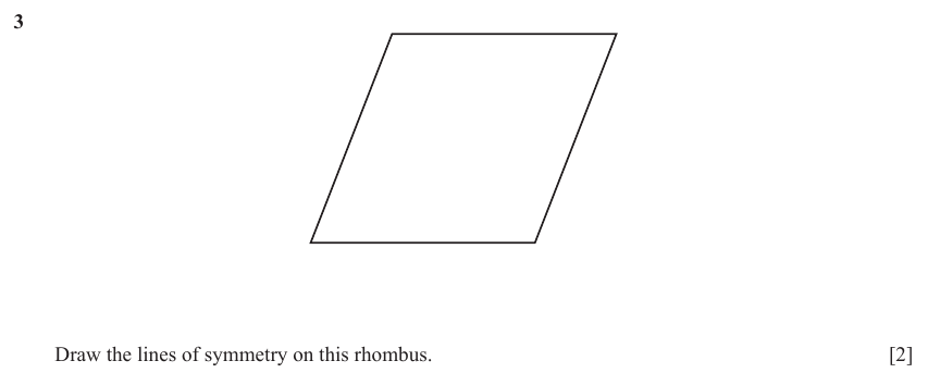 IGCSE Mathematics 0580 Oct/Nov 2023 Paper 13 Question 3 – Geometry, Geometrical terms and vocabulary, 2 marks