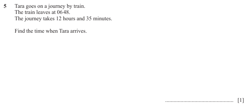 IGCSE Mathematics 0580 Oct/Nov 2023 Paper 13 Question 5 – Numbers, The four rules, 1 marks