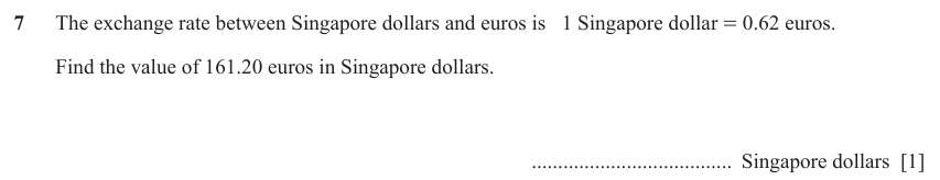 IGCSE Mathematics 0580 Oct/Nov 2023 Paper 21 Question 7 – Numbers, The four rules, 1 marks