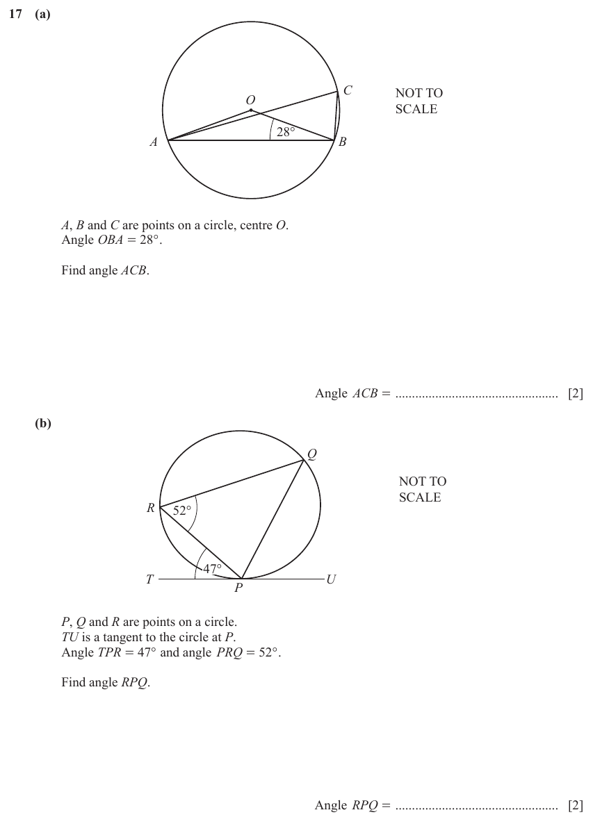 IGCSE Mathematics 0580 Oct/Nov 2023 Paper 22 Question 17 – Geometry, Angles using geometrical properties, 4 marks