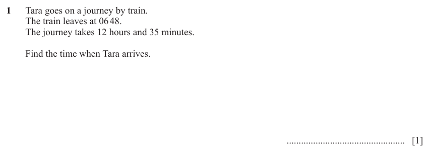 IGCSE Mathematics 0580 Oct/Nov 2023 Paper 23 Question 1 – Numbers, The four rules, 1 marks