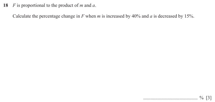 IGCSE Mathematics 0580 Oct/Nov 2023 Paper 23 Question 18 – Numbers, Fractions, decimals and percentages, 3 marks