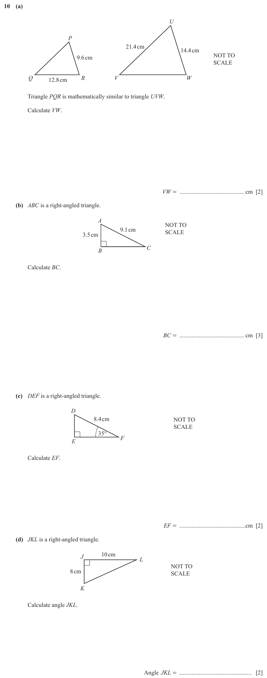 IGCSE Mathematics 0580 Oct/Nov 2023 Paper 31 Question 10 – Geometry, Geometrical terms and vocabulary, 9 marks