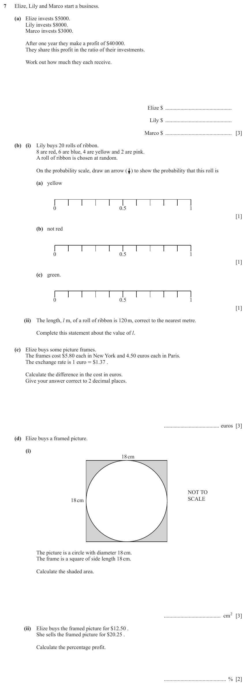 IGCSE Mathematics 0580 Oct/Nov 2023 Paper 32 Question 7 – Numbers, Ratio and proportion, 16 marks