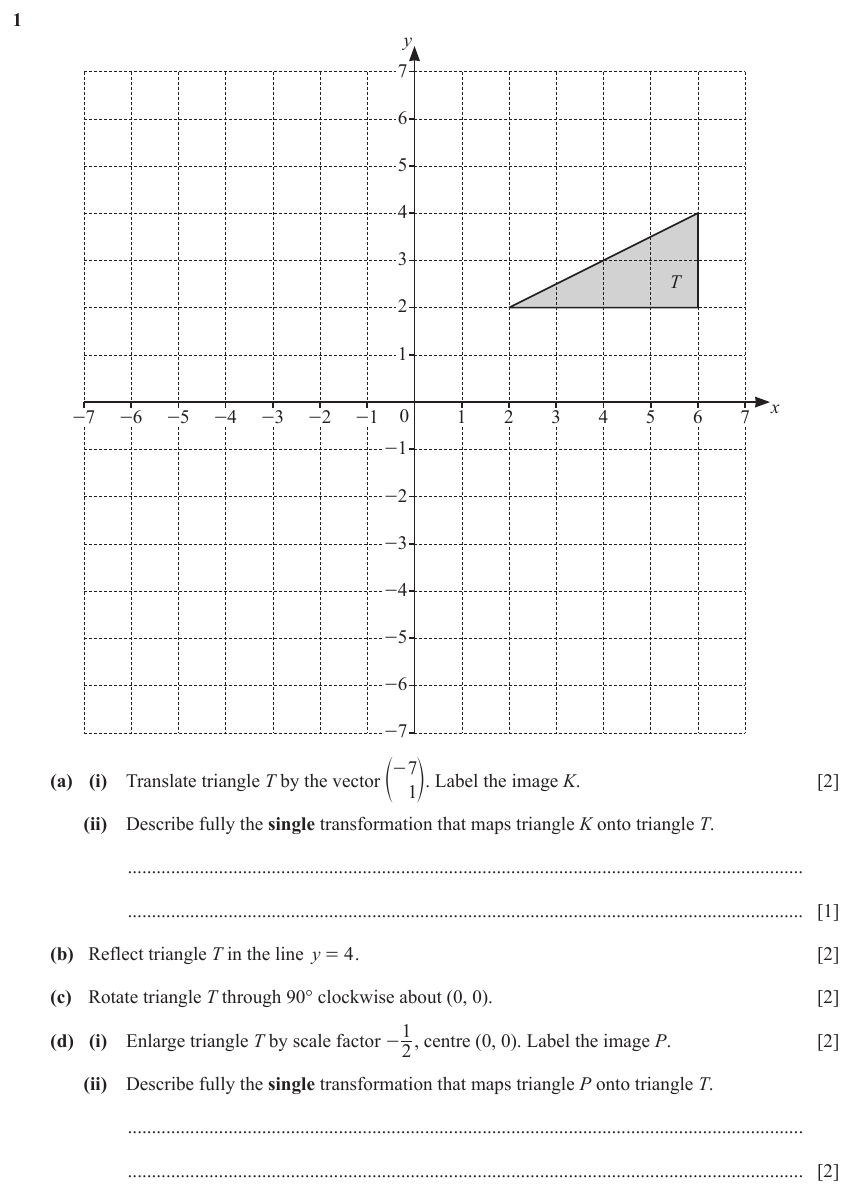 IGCSE Mathematics 0580 Oct/Nov 2023 Paper 42 Question 1 – Vectors, Vectors (basic), 11 marks