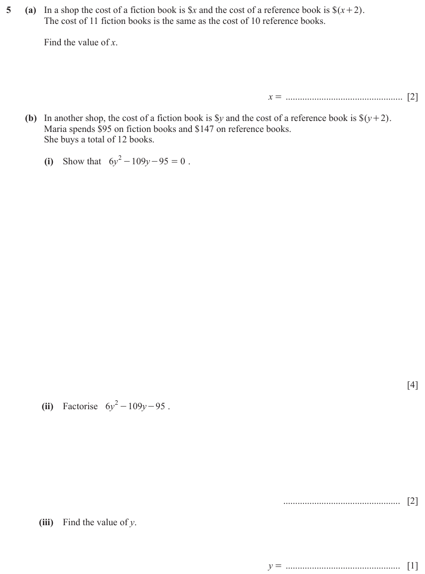 IGCSE Mathematics 0580 Oct/Nov 2023 Paper 42 Question 5 – Numbers, The four rules, 9 marks