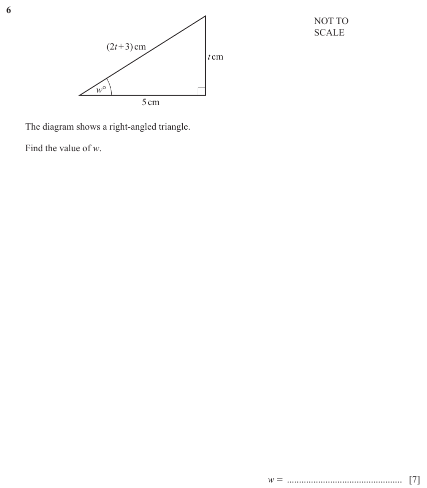 IGCSE Mathematics 0580 Oct/Nov 2023 Paper 42 Question 6 – Trigonometry, Right angled triangles, 7 marks