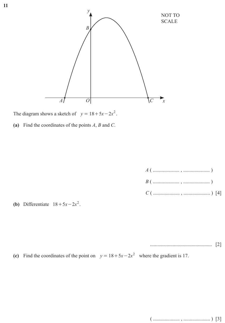 IGCSE Mathematics 0580 Oct/Nov 2023 Paper 43 Question 11 – Co-ordinate geometry, Cartesian coordinates (2D), 9 marks