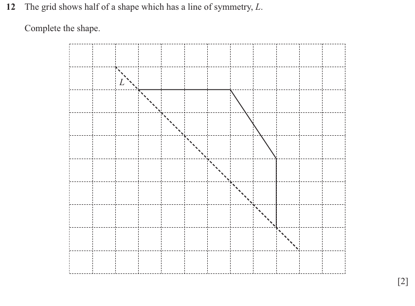 IGCSE Mathematics 0580 Oct/Nov 2024 Paper 11 Question 12 – Geometry, Symmetry, 2 marks