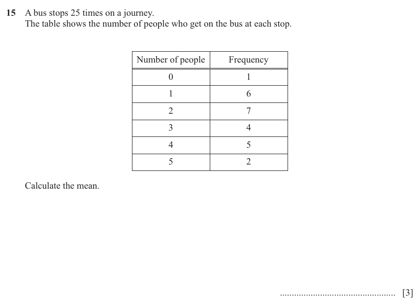 IGCSE Mathematics 0580 Oct/Nov 2024 Paper 11 Question 15 – Numbers, The four rules, 3 marks