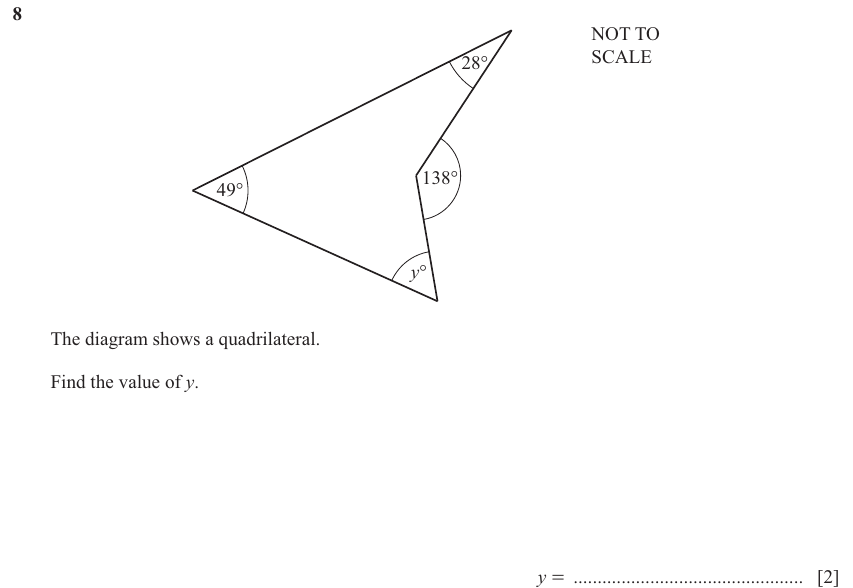 IGCSE Mathematics 0580 Oct/Nov 2024 Paper 11 Question 8 – Geometry, Geometrical terms and vocabulary, 2 marks