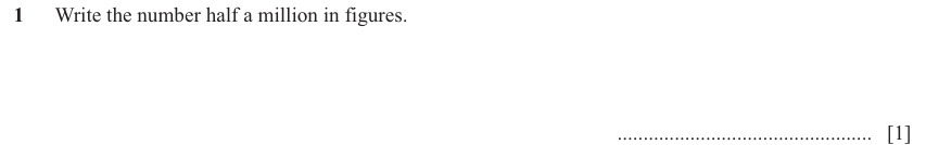 IGCSE Mathematics 0580 Oct/Nov 2024 Paper 12 Question 1 – Numbers, The four rules, 1 marks