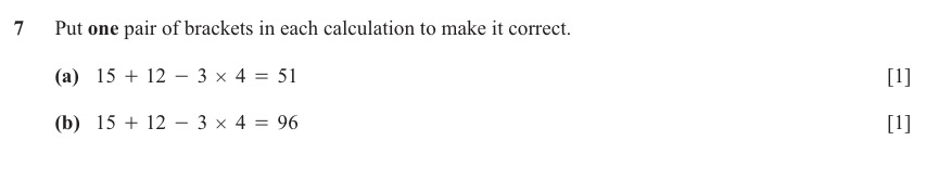 IGCSE Mathematics 0580 Oct/Nov 2024 Paper 12 Question 7 – Numbers, The four rules, 2 marks