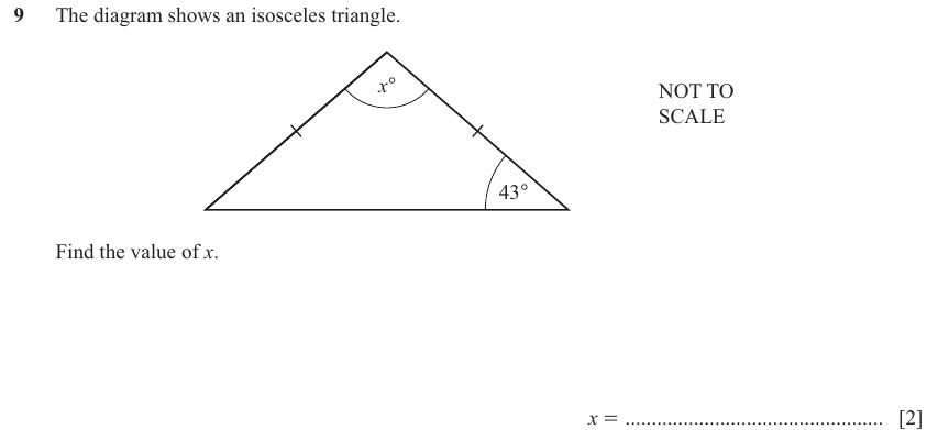 IGCSE Mathematics 0580 Oct/Nov 2024 Paper 12 Question 9 – Geometry, Geometrical terms and vocabulary, 2 marks